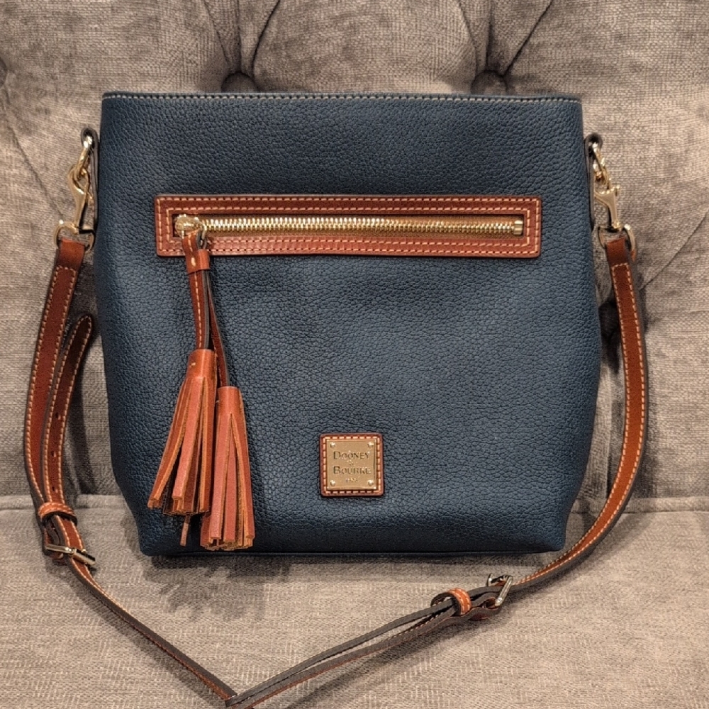 Dooney & Bourke Blue and Tan Crossbody Bag